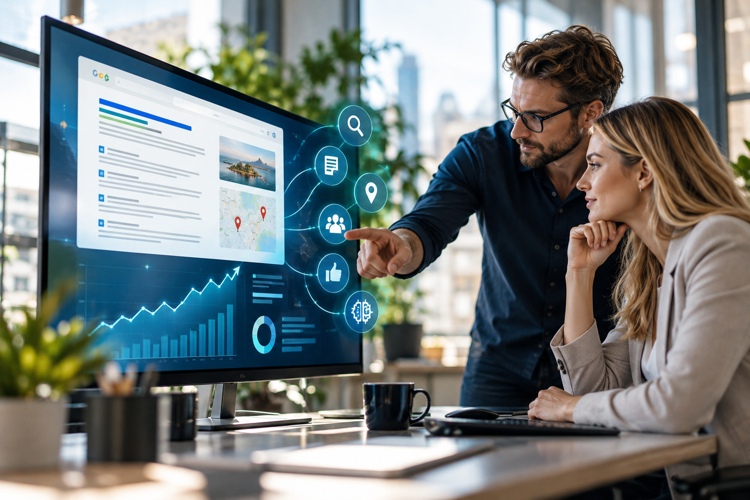 SEO-Analyse im modernen Büro