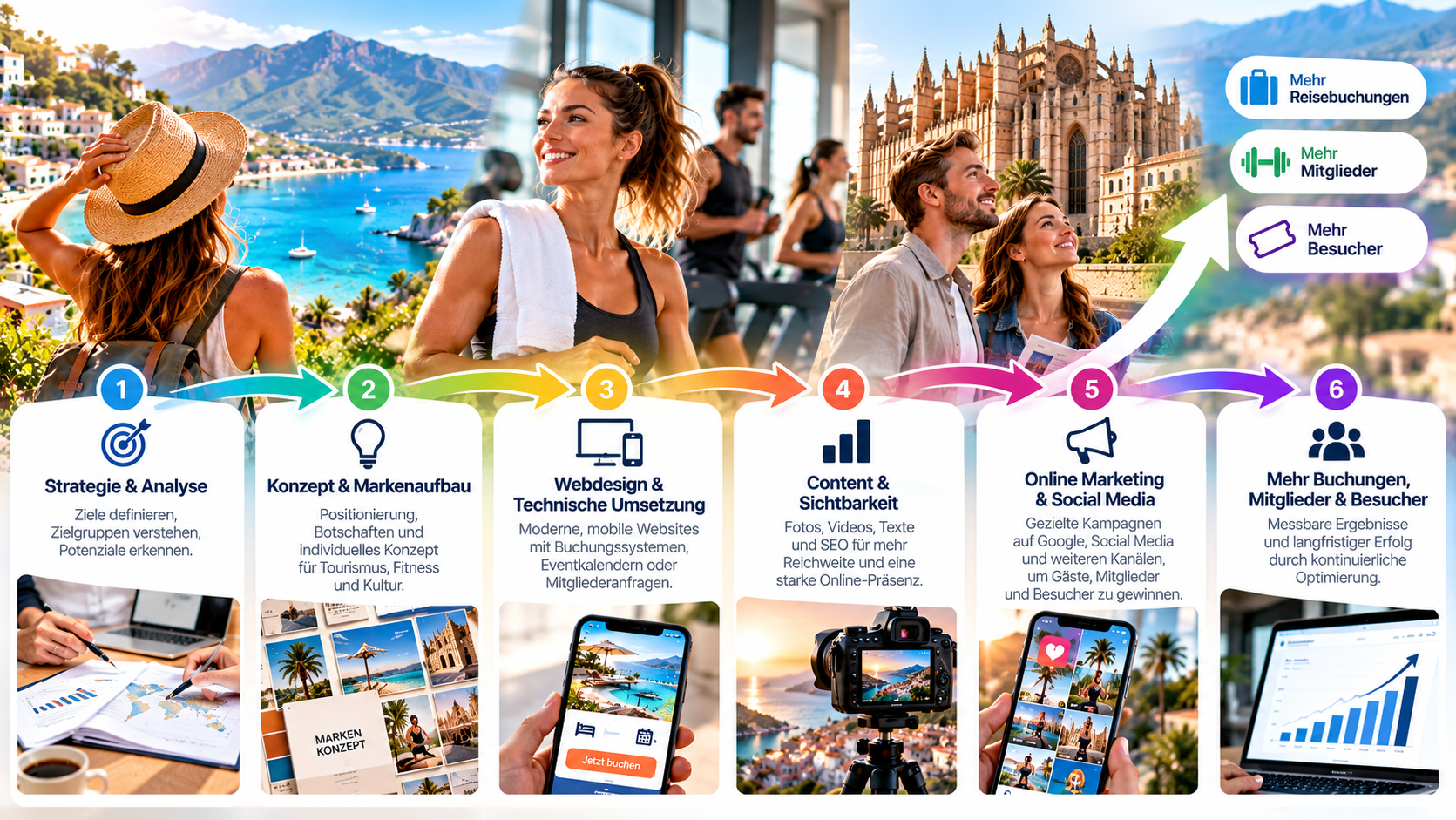 Digitale Marketingreise für Tourismus, Fitness und Kultur