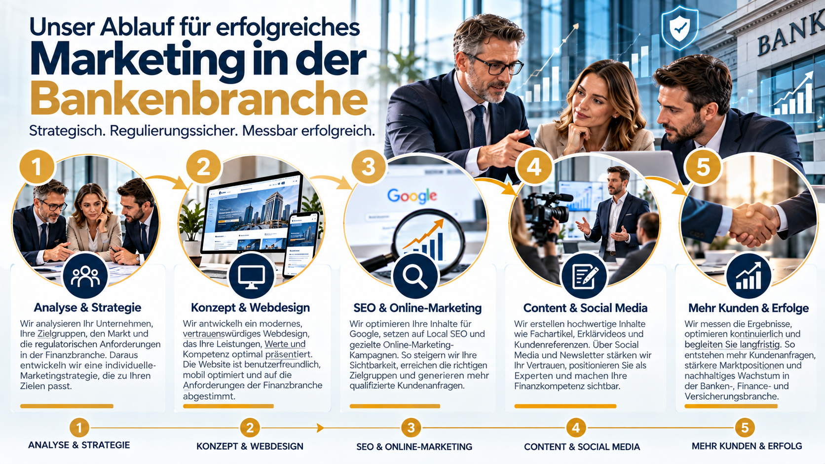 Marketing-Ablauf für die Bankenbranche