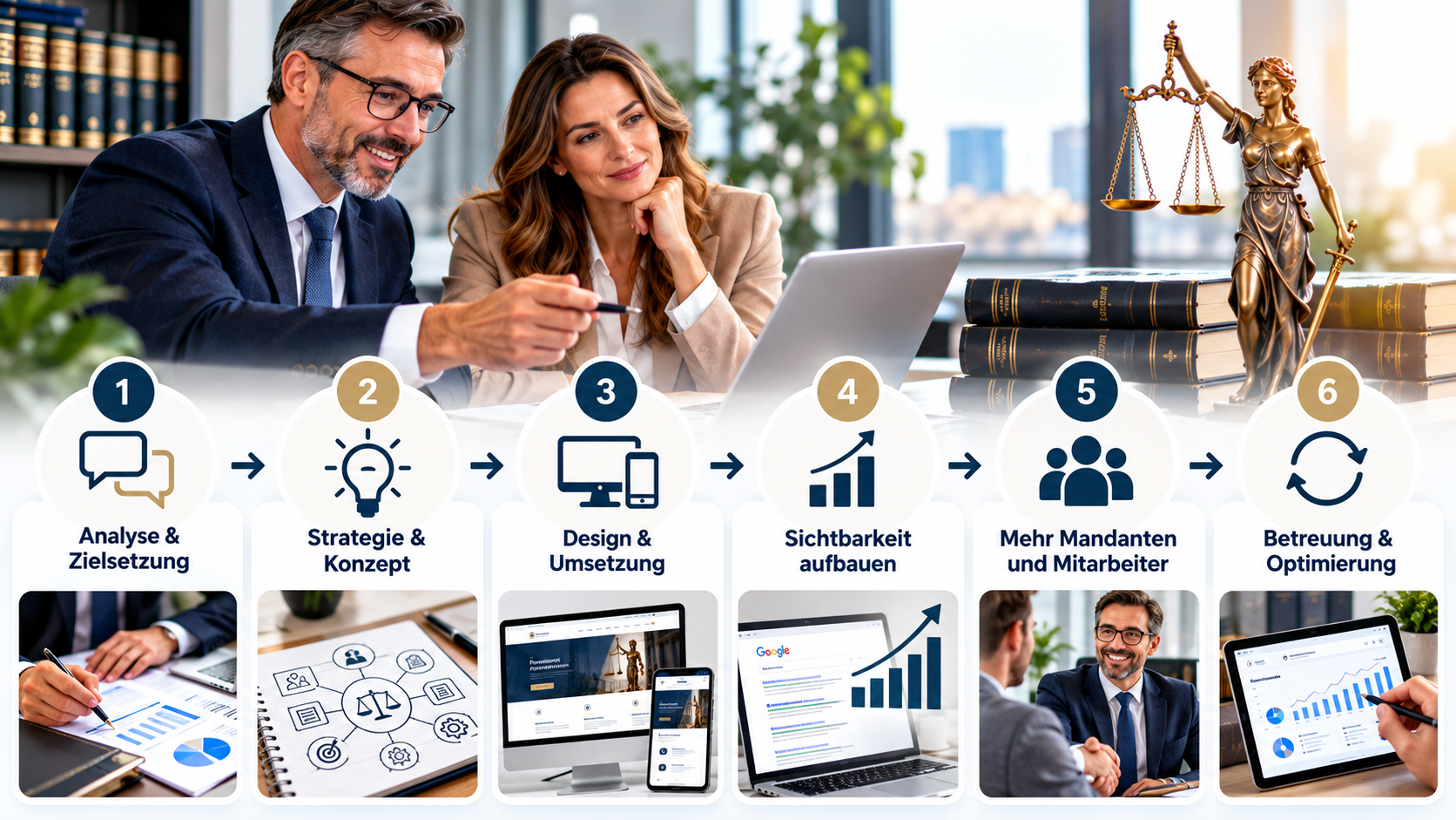 Sechsstufiger Kanzlei-Marketingprozess